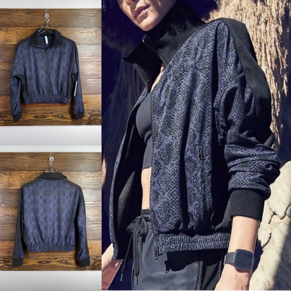 Athleta Jackets & Blazers - Athleta Brooklyn Track Bomber Print Jacket New Size XXS